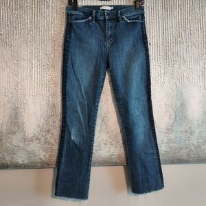 Tory Burch Harley Straight Leg Cropped frayed hem jeans Sz-26